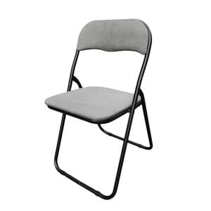 Sedia Pieghevole Polo Tessuto Grigio Chiaro 11
