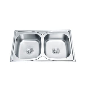C Lavello 2 Vasche 80X50 S/Gocciolatoio