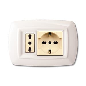 Tondo' Placca Magic Plast SCHUKO+MODULO Bia