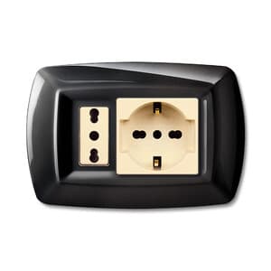 Tondo' Placca Magic Plast SCHUKO+MODULO Ne