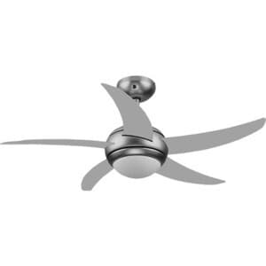 Ventilatore a Soffitto 65W 3 Vel D 130 Silv C/TELEC+LUCE