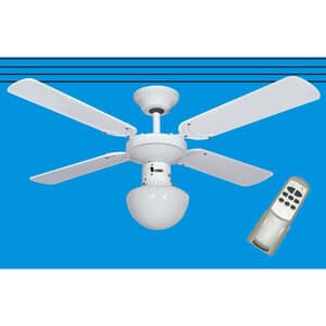 Ventilatore a Soffitto 60W 3 Vel C/TELEC+LUCE D 105 Bco