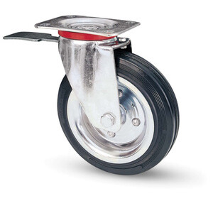 Ruota Industriale D 80MM Gomma 80BIS Piastra Gir Fre