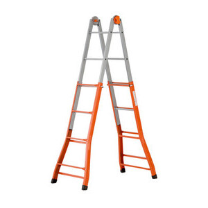 Scala Acciaio Telescopica 4+4 Gradini H 376 cm