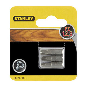 Stanley STA61043 3 Inserti 25MM PZ 1-2-3