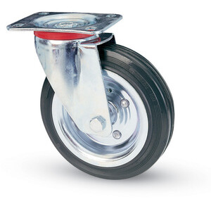 Ruota Industriale D 100 mm Gomma 80 Piastra Gir