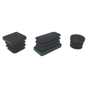 Puntale Alettato Tondo 22 mm Plastica Nero