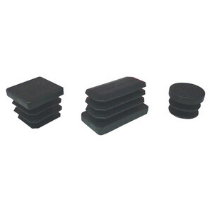Puntale Alettato Tondo 25 mm Plastica Nero