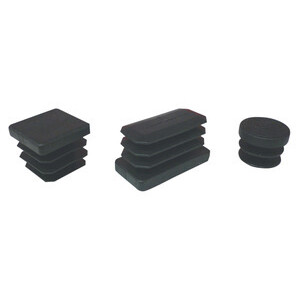 Puntale Alettato Tondo 28 mm Plastica Nero