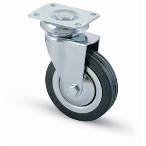 Ruota Carrello D 80 mm Gomma 155 Piastra