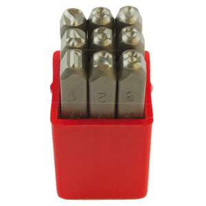 Punzoni in Acciaio Serie 9 Numeri 8X75 mm