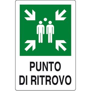Targa Punto di Ritrovo 300X200 Alluminio Norma Eu