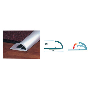 Conf. 2 Profili Alluminio Passatoia 67 cm Arg