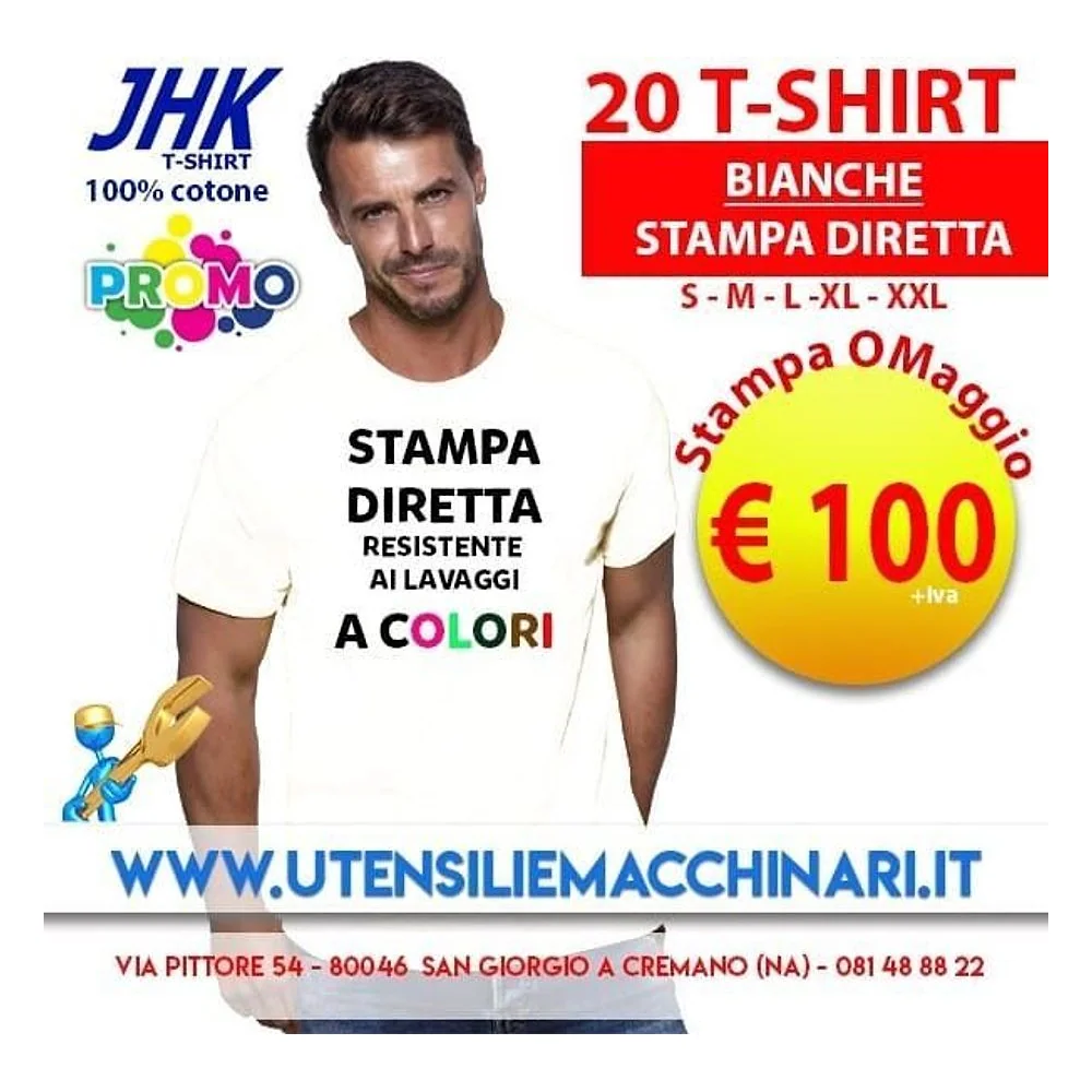 20 T-Shirt Uomo Bianca TSRA150 JHK – cod. 20TSRA150JHKBIANCO