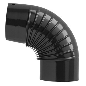 Gomito P/Stufa 90 D 12 cm Nero Opaco