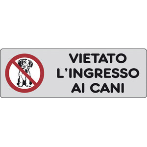 Etichetta Adesiva 150X50 Vietato L'Ingresso Cani