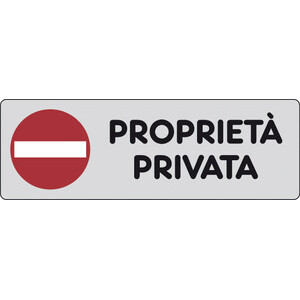 Etichetta Adesiva 150X50 Proprieta' Privata