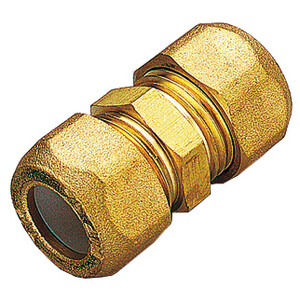 Raccordo Ottone Diritto Doppio Bicono 10X3/8