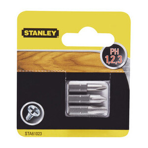 Stanley STA61023 3 Inserti 25MM PH 1-2-3
