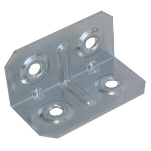 Piastrina Quadra 4 Fori Piegata 40X20X20 mm Zinc