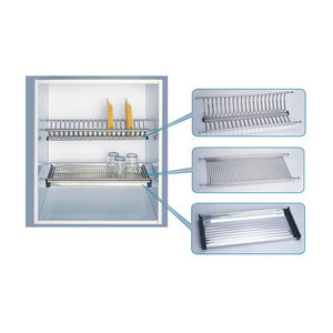 Mensola Scolapiatti Acciaio Inox C/Vasch 56 cm