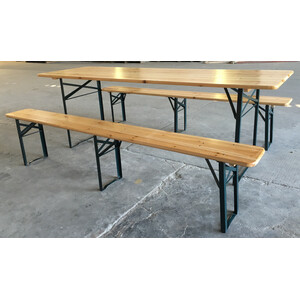 Set Birreria C/Panche Legno/Metallo 220X80X76CM