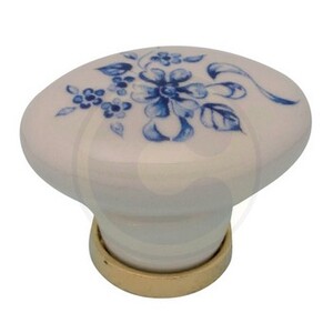 Pomolo Porcellana Ovale C/Base F/ 7 24X34X25 mm