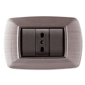 Placca Life Living Plast Acciaio Satinato 3P