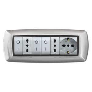 Placca Life Living Plast Alluminio Chiaro 7P