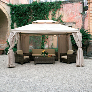 C Gazebo in Alluminio 3X4M Agadir Ecrù