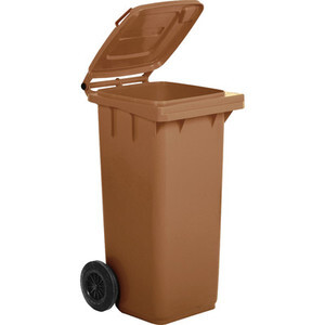 Pattumiera 120 L C/Ruote Marrone MP