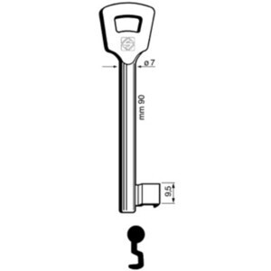 Silca 6NFH2L (EX 2NFHL) Chiave Patent Nichelata