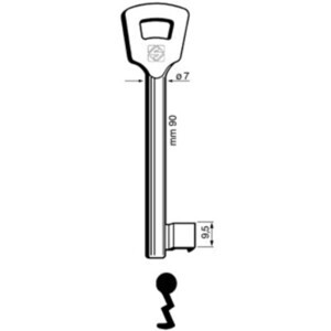 Silca 6NFH8L (EX 8NFHL) Chiave Patent Nichelata
