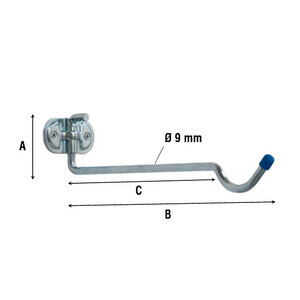Gancio Zincato 4110 P/Biciclette 320 mm
