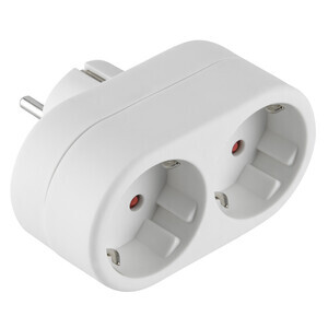 Adattatore Spina Schuko a 2 Presa Schuko Frontali