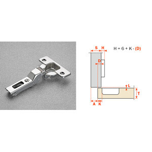 Salice Cerniera C2A6G99 F35 Collo Medio 9 110 Gradi