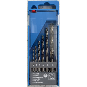 Assortimento 6 Punte HSS Rettificate S.q. 2-8MM