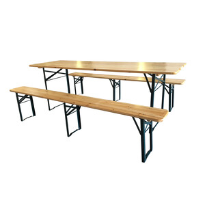 C Set Birreria C/Panche Legno/Metallo 220X80X76CM