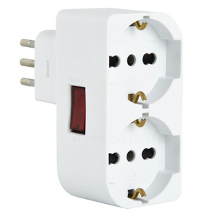 Adattatore Spina 10A 2 Prese Univ. Salvasp C/Int.