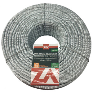 Fune Acciaio Commerciale 72F D 6MM CF 25M