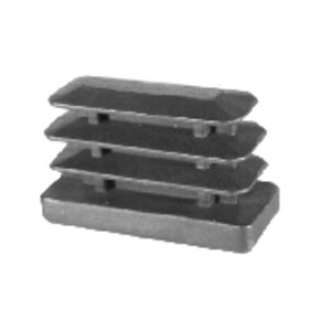 Puntale Alettato Rettangol 40X80 mm Plast Nero