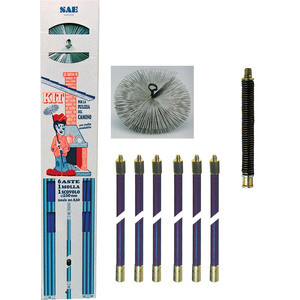 Kit Spazzacamino Aste 8,60 M+MOLLA+SCOVOLO D 25 cm