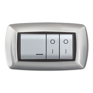 Placca Life Living Plast Alluminio Chiaro 4P
