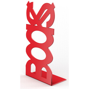 Fermalibro in Acciaio Books Rosso