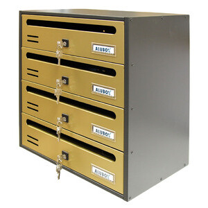 Cassetta Postale Alubox Cubo/R 4 38,5X25X43 Oro