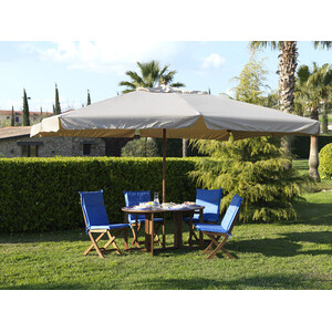 C Ombrellone in Legno Palo 48 Cuba 3X4M Ecru