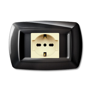 Tondo' Placca Magic Plast 1P Schuko Nero