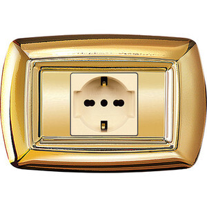 Tondo' Placca Magic Plast 1P Schuko Oro
