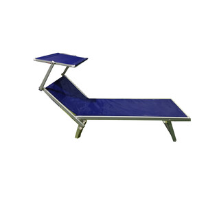 C Lettino in Alluminio Playa C/Parasole Blu