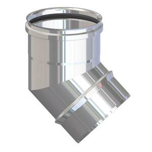 Gomito Inox Aisi 304 P/Pellet 45° 8 cm